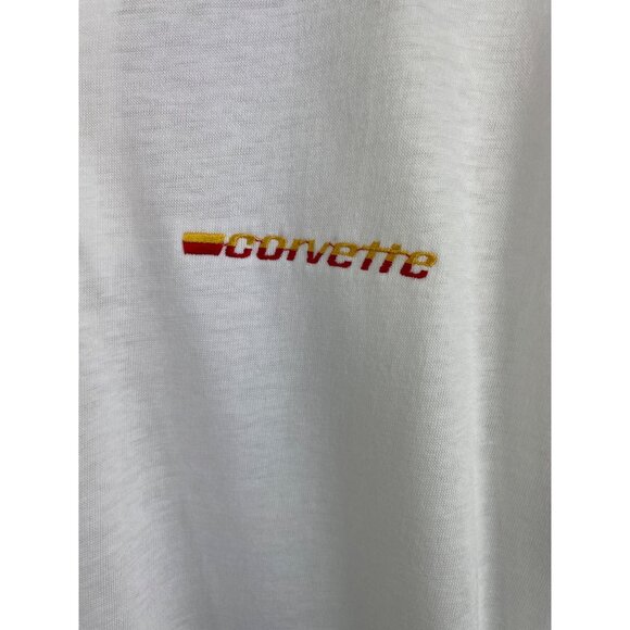 Vintage Corvette White Polo Shirt Mens Size Medium Short Sleeve Mallard Creek - Picture 5 of 10